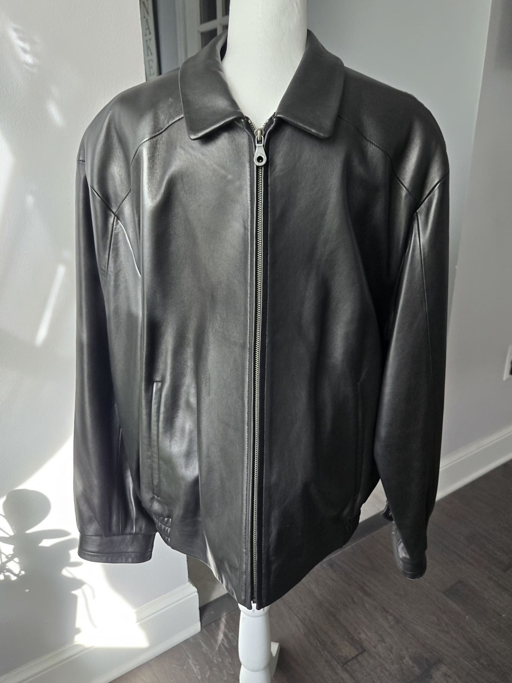Vintage Robert Comstock Expedition Black Leather Bomber Jacket - Men's Large